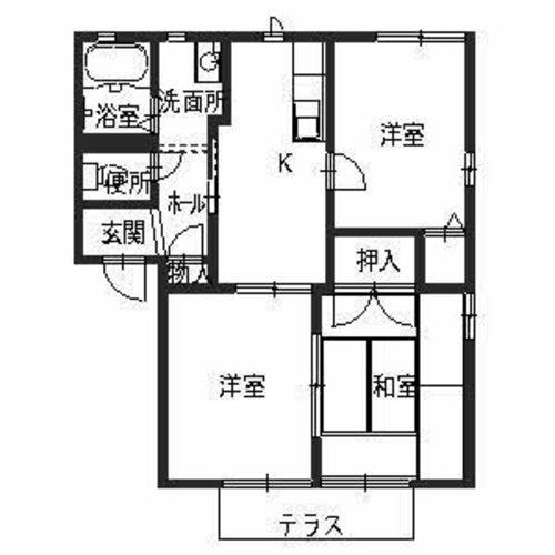 福知山市字堀のアパートの間取り