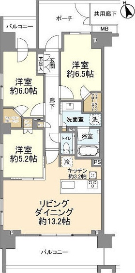 世田谷区玉川のマンションの間取り