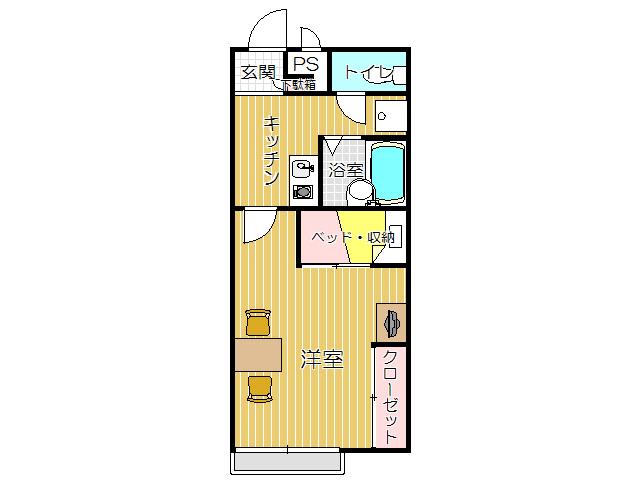 中間市深坂のアパートの間取り