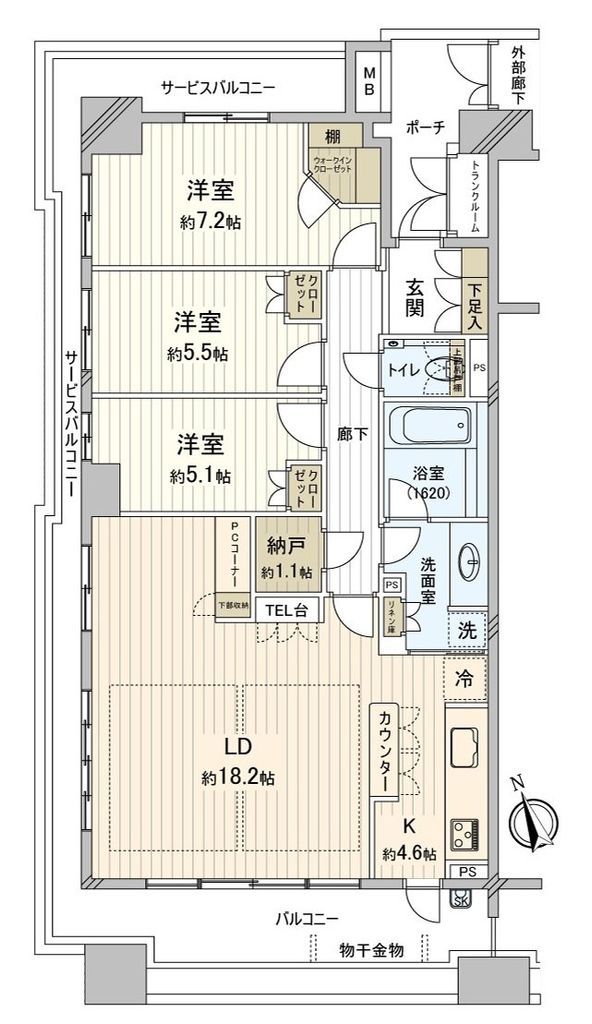 港北センターヒルズＤ棟の間取り