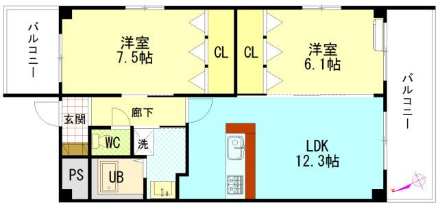 【広島市安佐南区八木のマンションの間取り】