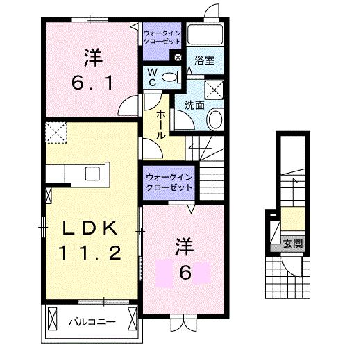 東かがわ市町田のアパートの間取り