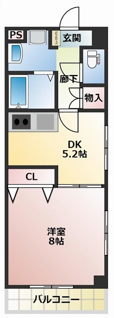 高知市北久保のマンションの間取り