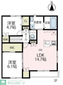 海老名市中野のアパートの間取り