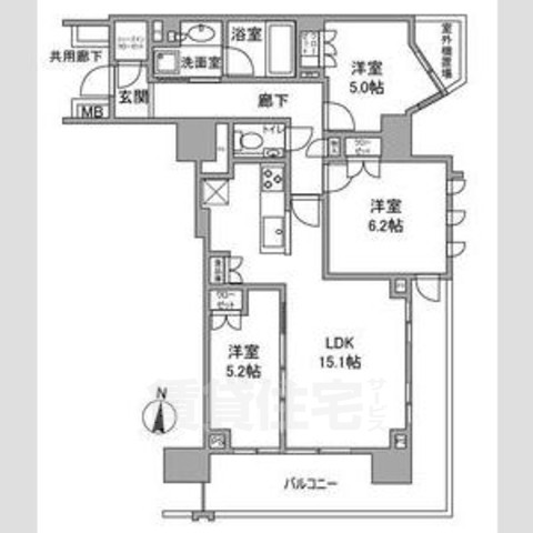 名古屋市中区錦のマンションの間取り