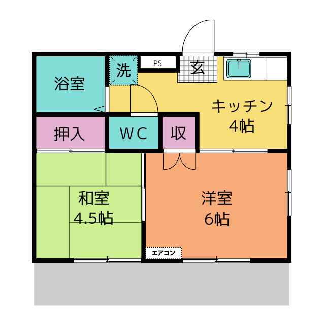 シャトレ六名　Ｂ棟の間取り