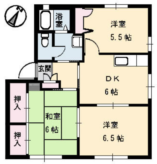 クレール山ノ代　Ａ棟の間取り