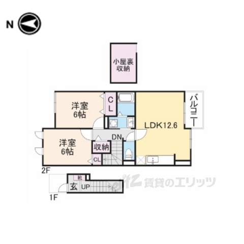 桜井市大字東新堂のアパートの間取り