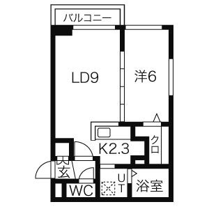 札幌市中央区宮の森一条のマンションの間取り