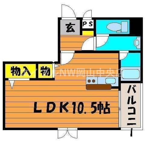 【岡山市北区表町のマンションの間取り】