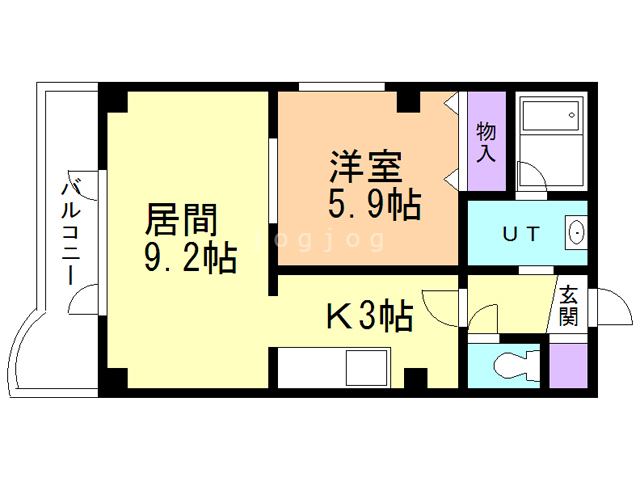 札幌市白石区東札幌三条のマンションの間取り