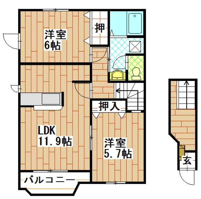 フォンテーヌＢの間取り