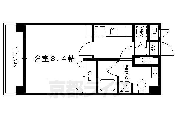 京都市上京区栄町のマンションの間取り