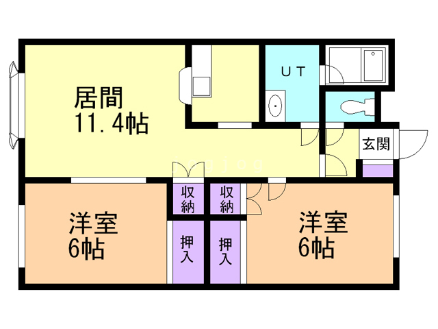 札幌市西区西野六条のアパートの間取り