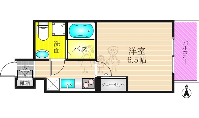 大阪市天王寺区北河堀町のマンションの間取り