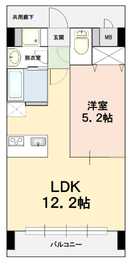 熊本市中央区国府のマンションの間取り