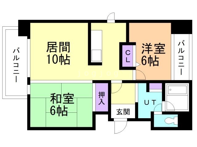 札幌市北区北二十二条西のマンションの間取り