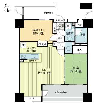 ダイアパレス榴岡ＣＯＲＴＹの間取り