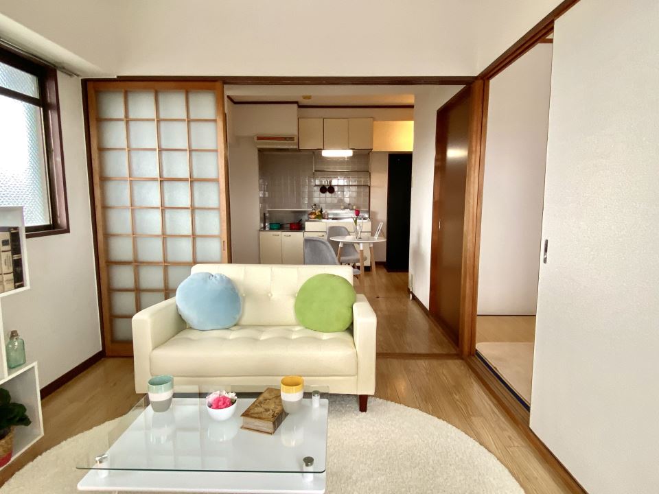 居室・リビング　キッチンと生活空間を分けられる間取りです