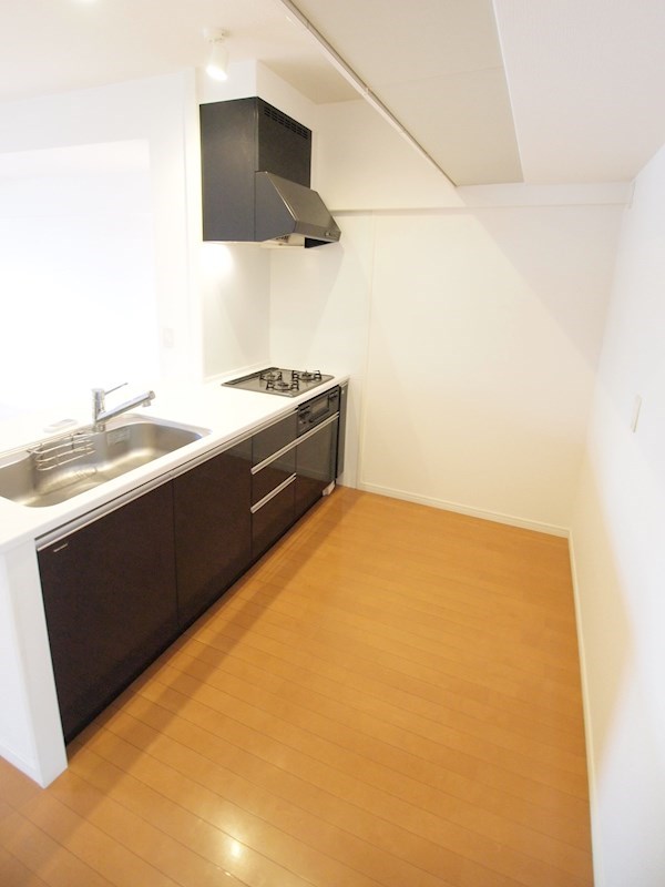 キッチン　システムキッチン・コンロ付き。広々しています。