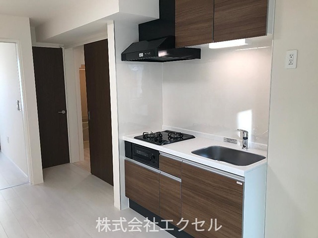 キッチン　グリル付き二口コンロのシステムキッチン♪