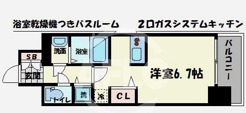 プレサンスタワー難波WESTの間取り写真