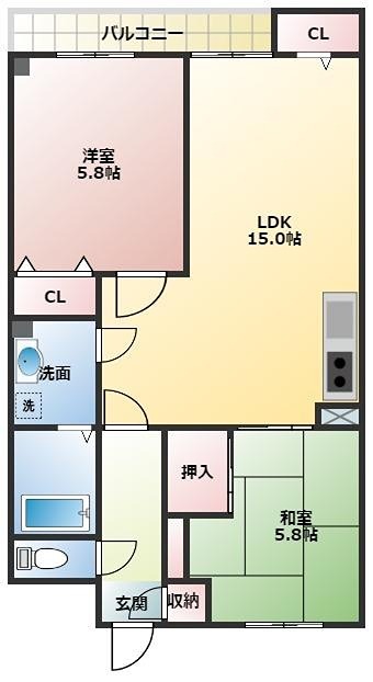 モンセーヌ堀川の間取り写真