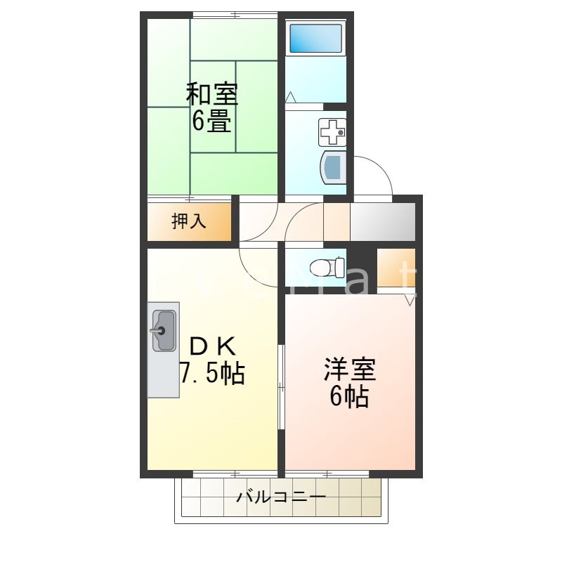 ＪＲ山陽本線 垂水駅 バス乗車時間：15分 最寄りバス停で下車 徒歩5分 2階建 築30年の間取り写真