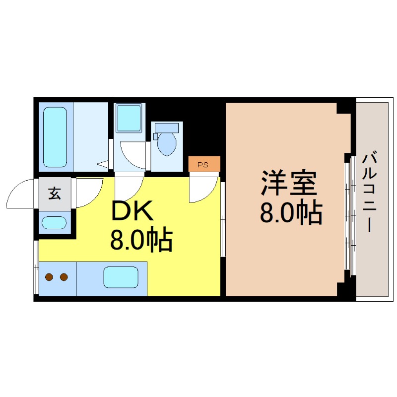 地下鉄鶴舞線 鶴舞駅 徒歩7分 4階建 築54年の間取り写真