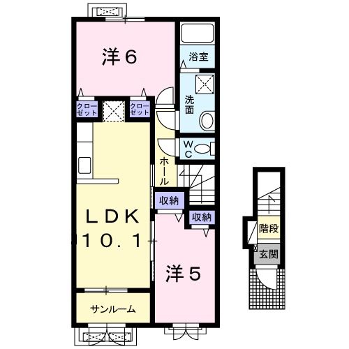 ＪＲ信越本線 三条駅 徒歩7分 2階建 築8年の間取り写真