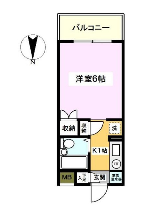 ブルーライン 三ツ沢下町駅 徒歩1分 5階建 築39年の間取り写真