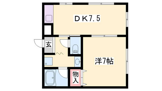 ＪＲ山陽本線 西明石駅 徒歩10分 3階建 築34年の間取り写真