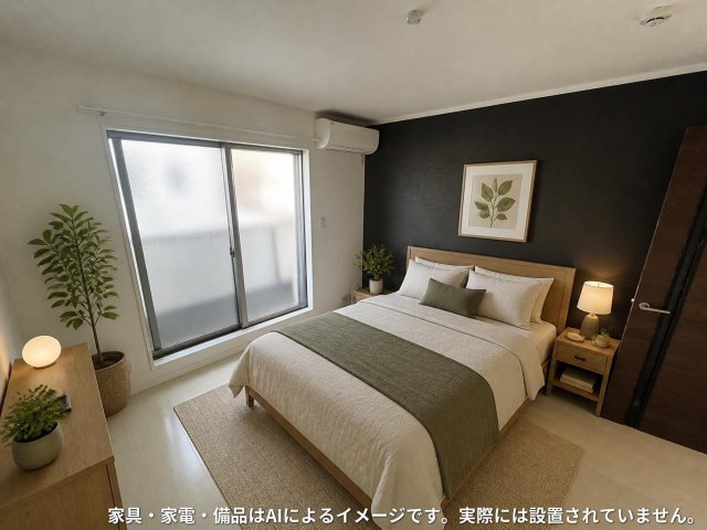 居室・リビング　※家具・家電・備品等はＡＩ画像生成により配置例を示したもので
