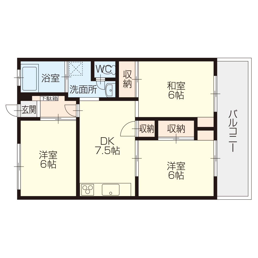 ポルテ新涯の間取り