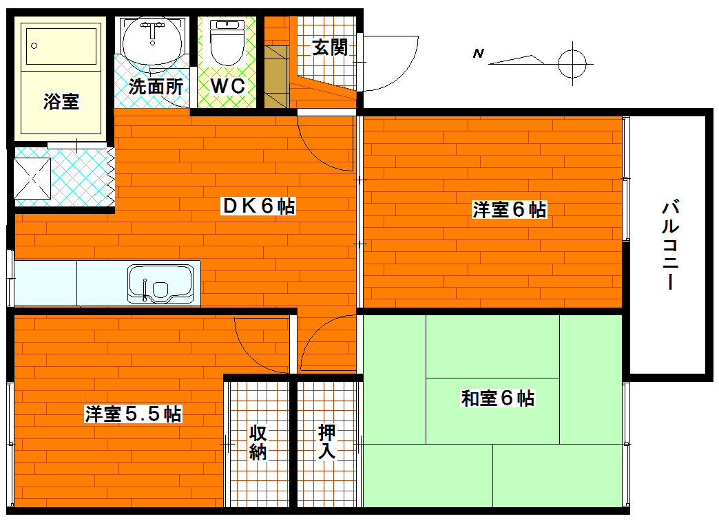 ベルメゾンＢ棟の間取り