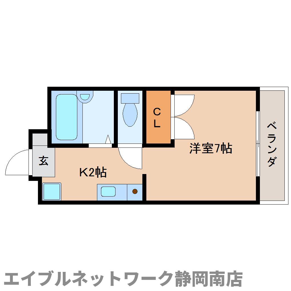 静岡市駿河区曲金のアパートの間取り