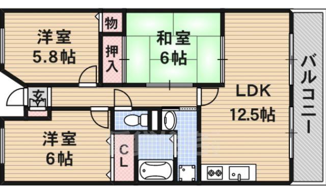 【ルメール南茨木の間取り】