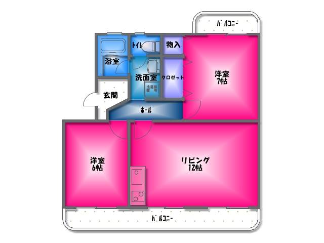 コトー萩　三島市賃貸マンションの間取り