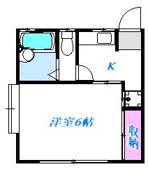 八王子市長沼町のアパートの間取り