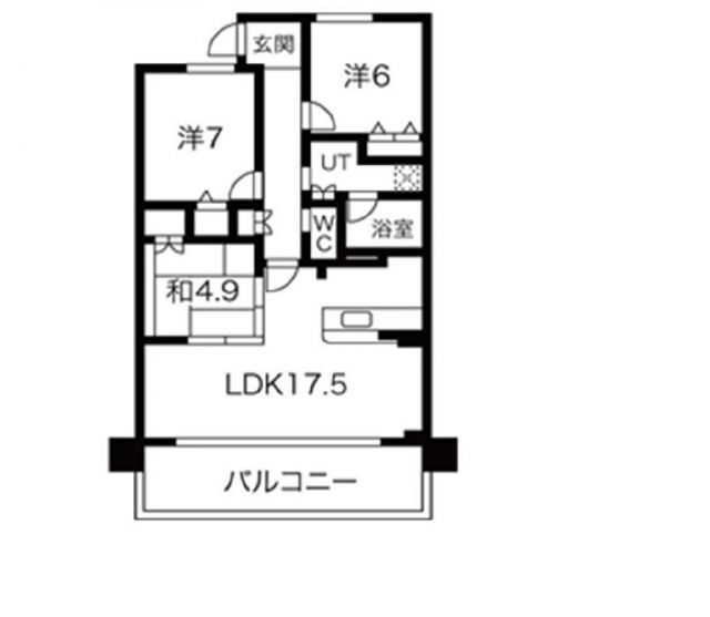 各務原市鵜沼各務原町のマンションの間取り