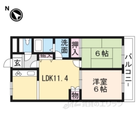 守山市古高町のアパートの間取り