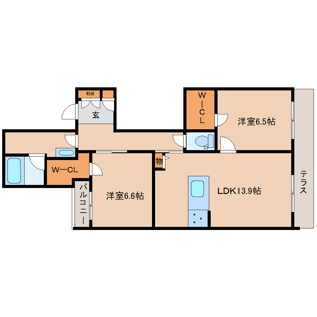 【橿原市新賀町のマンションの間取り】