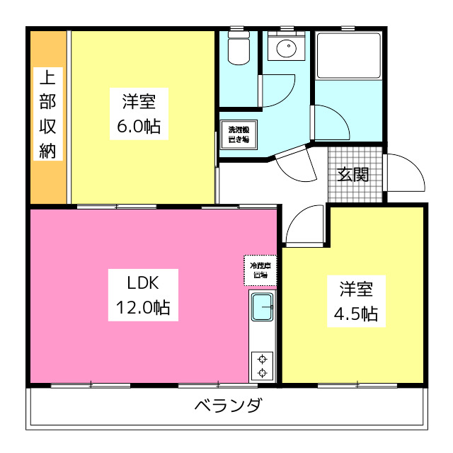 エリーナ長丘の間取り