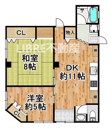 大阪市此花区春日出中のマンションの間取り