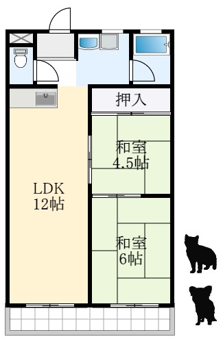 堺市中区伏尾のマンションの間取り