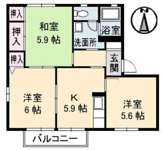 メゾン築山　Ｂ棟の間取り