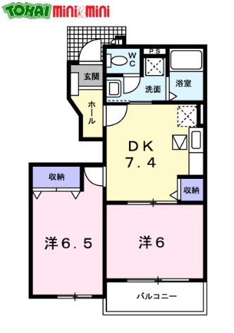 度会郡玉城町妙法寺のアパートの間取り