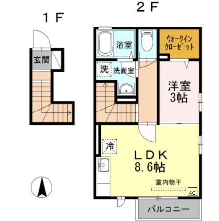 クレセント国立の間取り