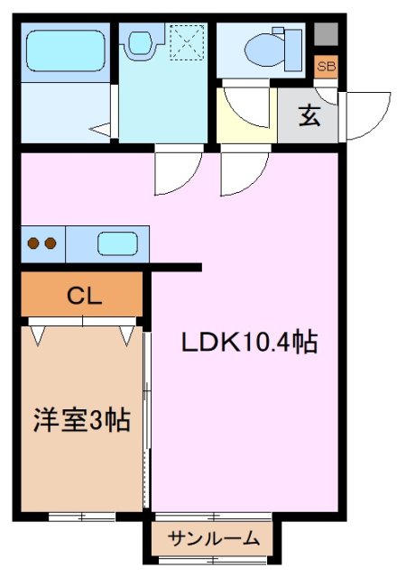 津市芸濃町椋本のアパートの間取り