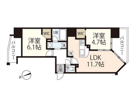 広島市中区小網町のマンションの間取り